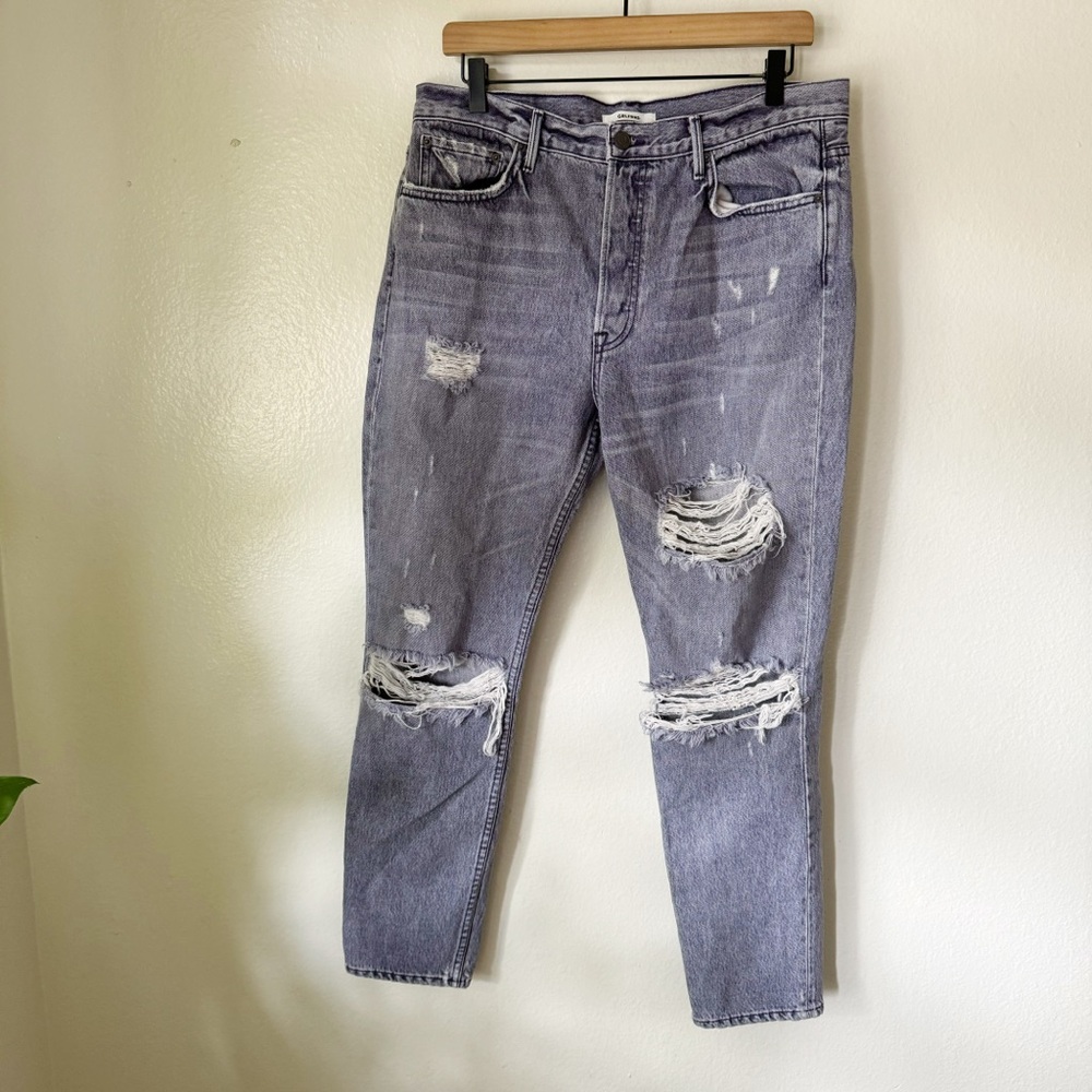 GRLFRND | Karolina High Rise Distressed Slim Jeans